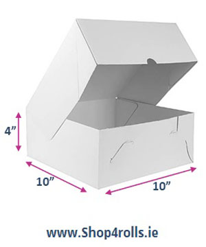 Large Folding White Cake Box - 10